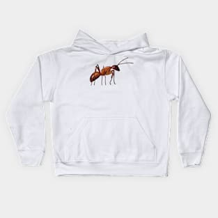 The humble brown ant. Adorable hardworking insect. Realistically illustrated, will make a very unique gift Kids Hoodie